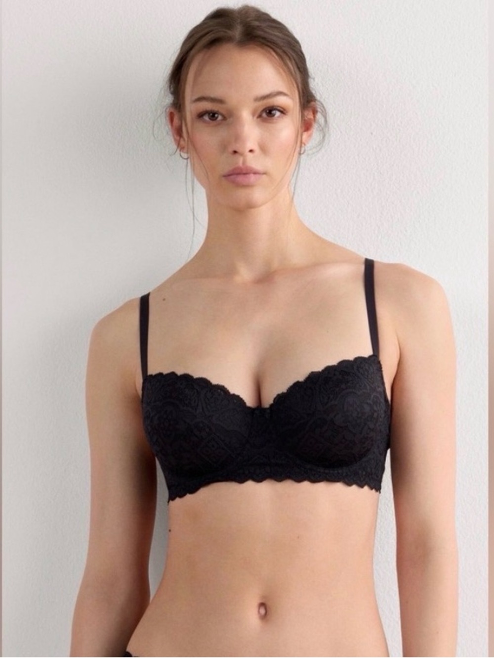 New Intimissimi Sofia Balconette Black Bra Lace  Size 36C